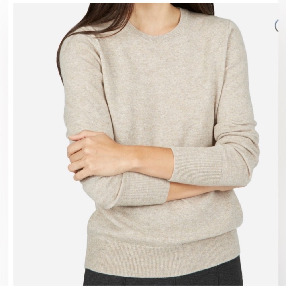 Everlane Cashmere Crewneck Sweater Tan Beige Size Small - Picture 1 of 10